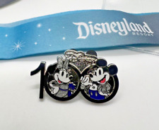 Disneyland 100 Years 100th Anniversary Mickey and Minnie Pin & Lanyard 2024 picture