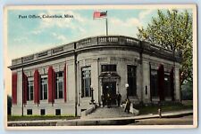 Columbus Mississippi MS Postcard Post Office Building Scene Steet c1930's Posted picture