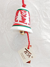 Vintage TESA Southwest Pottery Christmas Bell Wind Chime Handpainted 2 inch bell picture