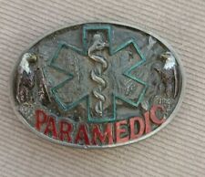 Vintage 1986 C&J Pewter Belt Buckle Paramedic- Made in USA picture