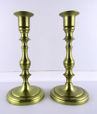 Vintage Set of 2 Baldwin Brass Round Base Candlesticks Holders 6” tall picture
