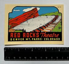 Vintage Original Red Rocks Theatre Denver Mountain Parks Colorado Travel Decal picture