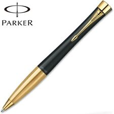 Parker Urban Ballpoint Pen Matte Black Gold Clip With 0.7mm F Black Ink No Box picture