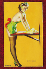 GIL ELVGREN 1937 Painting on a Mutoscope Pin-Up Card MS124 
