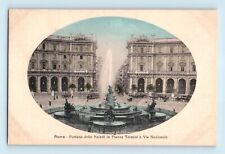 Fountain of the Naiads in Piazza Termini e Via Nazion Rome Italy Vtg Postcard B8 picture