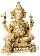 Brass Showpiece Ganesh Ji Big Statue 7*5.6*10.2 Inch picture