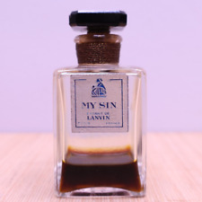 Vintage 1950s Lanvin Paris France Glass Perfume Bottle My Sin Art Deco picture