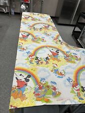 Vintage 80s Walt Disney Mickey Mouse Painting Rainbow Twin Flat Sheet Pacific picture