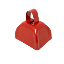 Red Metal Cowbell Noise Maker With Handle Football Big Game Party NEW 3