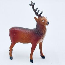 Antique German Brown Putz Deer Reindeer Wood Stick Legs Nativity picture