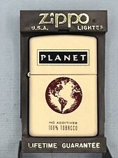 Vintage 1997 Planet Tobacco Cream Matte Zippo Lighter Rare NEW picture