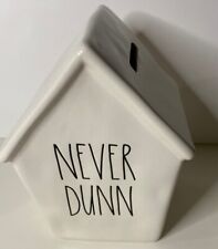 Rae Dunn Artisan Collection Never Dunn Coin Bank Shaped Like Bird House, Savings picture