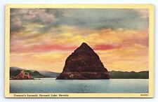 Postcard Fremont's Pyramid Pyramid Lake Nevada picture