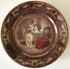 Antique German Porcelain Aristocrat Royal Young Family Portrait Cabinet Plate picture