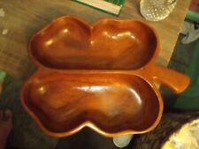 Vintage Leilani Monkey Pod Butterfly Divided Wood Dish- 1970's - Good picture