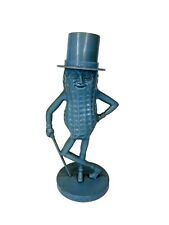 Vintage Mr. Peanut Light Blue Plastic Bank. 8.5