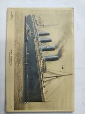 RMS LUSITANIA CUNARD LINE SHIP BAS-RELIEF POSTCARD UNUSED See Pictures  picture