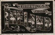 1905 Greetings from Ireland Rotary Photo Postcard 1p stamp Vintage Post Card picture