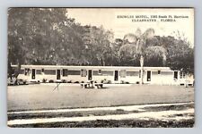 Clearwater FL-Florida Black and White Image Knowes Motel c1951 Vintage Postcard picture