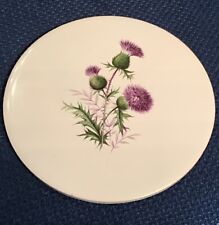 Vintage Scottish Thistle Flower Ceramic Trivet Hot Mat picture
