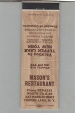 Matchbook Cover - Mason's Restaurant Tupper Lake, NY picture