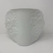 Kaiser 496 White Bisque Embossed Floral 5.25 in Vase DISCONTINUED picture