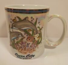 Mug Coffee Tea Dolfin Coral Souvenir Ocean City MD Opalescent Cup Mint Condition picture