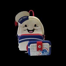 Loungefly Ghostbusters Stay Puft Marshmallow Man Mini Backpack & Wallet  picture