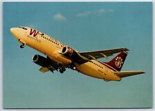 Airplane Postcard Western Pacific Airlines Boeing 737-3B7 Logojet Broadmoor DR5 picture