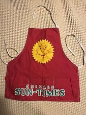Vintage Chicago Sun Times Advertising Newspaper Delivery Red Apron Smiling Sun picture