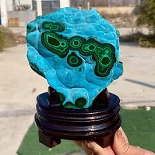 2.38LB Natural Chrysocolla/Malachite transparent cluster rough mineral sample picture