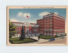 Postcard Public Library And YMCA Brockton Massachusetts USA picture
