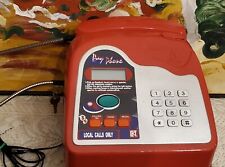 Red Vintage CKT 939 Desktop Pay 25 Cent Push Button Telephone W/Keys MID CENTURY picture