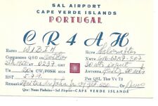 QSL  1956  CR4AH  Cape Verde Islands   radio card picture