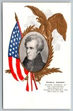 Patriotic 7th  President  Andrew Jackson  Eagle and Flag  - Postcard  c1905 picture