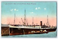 c1910's USAT Dix At The QM Dock Manila Philippines PH Unposted Vintage Postcard picture