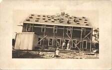 BUILDING CONSTRUCTION antique real photo postcard rppc HOUSE OR APARTMENT c1910 picture