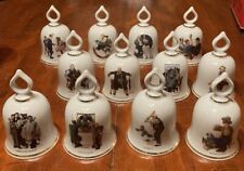  Danbury Mint 1979 Norman Rockwell Set of 12 Porcelain Limited Edition Bells picture
