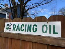 NOS 1960s QUAKER STATE RACING OIL DBL-SIDED METAL SIGN GAS SERVICE 26X5