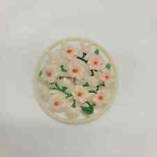 vintage art deco celluloid daisy circle pin brooch picture