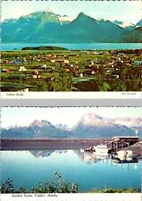 2~4X6 Vintage Postcards Valdez, AK Alaska  HOMES~Bird's Eye View & HARBOR~Marina picture