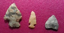 3 WELL USED AUTHENTIC ARKANSAS STEMMED SPEAR KNIFE NICE ARTIFACT ARROWHEAD TOOLS picture
