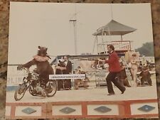 RARE CIRCUS ACT PHOTO of BEAR RIDING A MOTORCYCLE Photo From 1971 Show in Wisc. picture