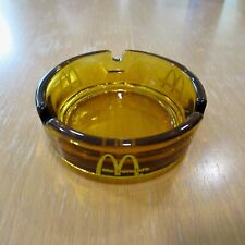 Vintage 70s McDonald's Glass Ashtray Honey Amber Golden Tobacciana Flat Bottom picture