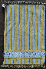 Vtg Montgomery Ward Style House Fringe Hand Towel Blue Green Cotton picture