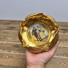 Gilded Osborne China Candy Dish Hand Painted 22 K Gold Victorian Decor picture