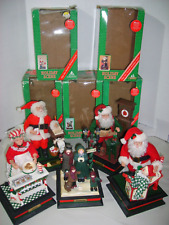 5  CHRISTMAS HOLIDAY DISPLAY SCENE FIGURE LOT LIGHT UP & PLAY MUSIC W/BOXES 90s picture