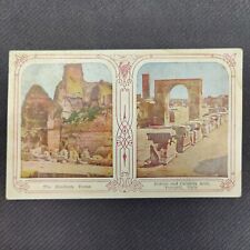 RARE Atq c 1920s World Postcard ROME ITALY STADIUM + POMPEII FORUM CALEKLIA ARCH picture