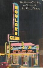 Postcard 1949 Nevada Las Vegas Boulder Club Night linen Colorpicture NV24-680 picture