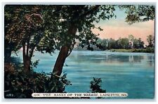 c1910 Banks Wabash River Lake Exterior View Lafayette Indiana Vintage Postcard picture